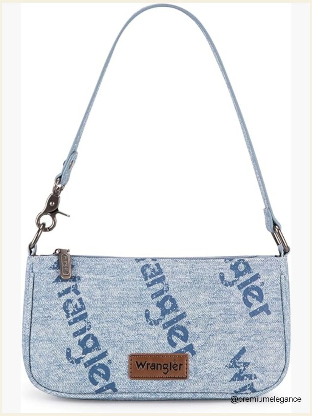 90s Retro Top-Handle Hobo Handbag with Denim Print
